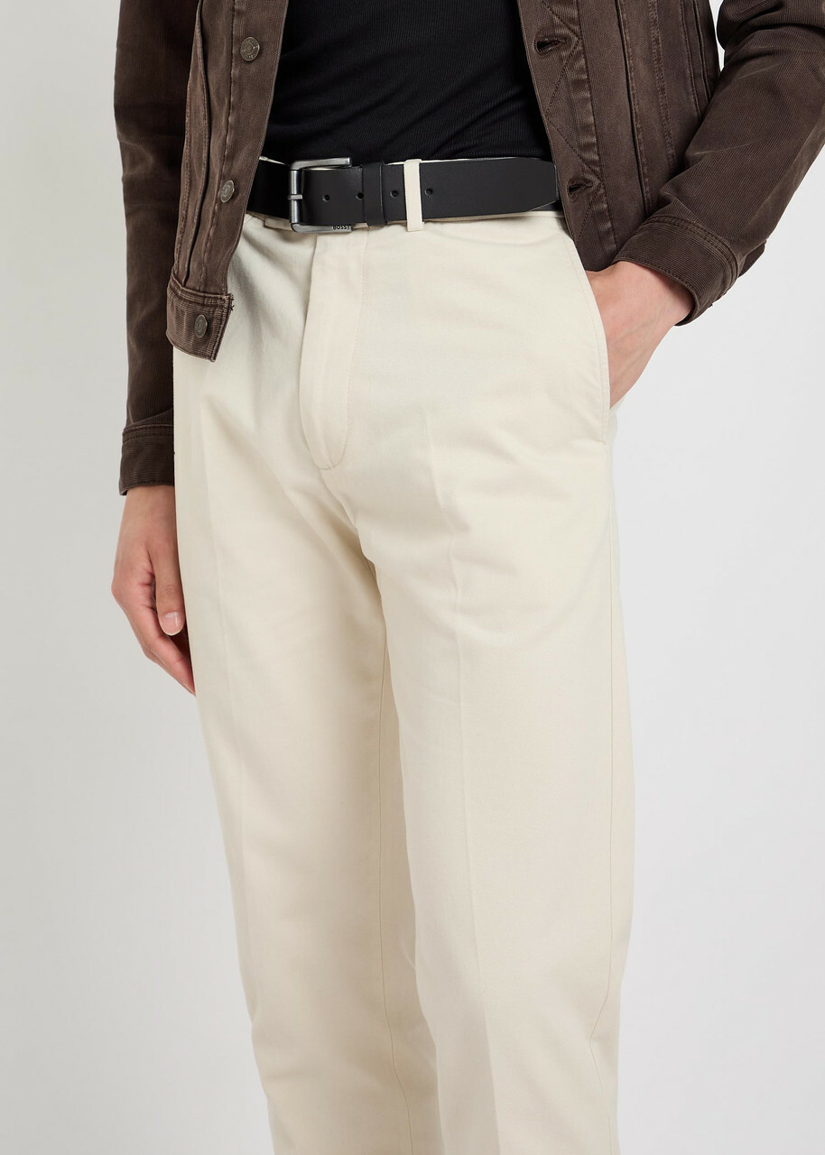 Tom Ford Tapered-leg Cotton Trousers Ivory