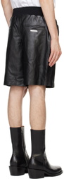 Helmut Lang Black Zip Bomber Leather Shorts