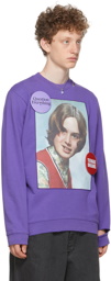 Raf Simons Purple Distressed 'Teenage Dreams' Sweatshirt