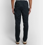 Altea - Navy Dumbo Slim-Fit Linen-Blend Twill Trousers - Blue