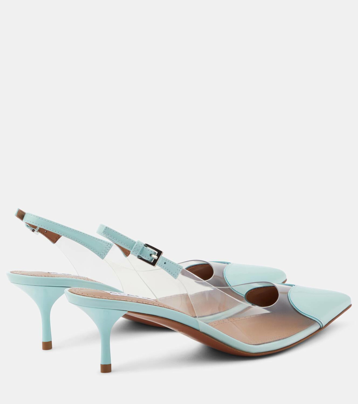 Alaïa Le Cœur patent leather and PU slingback pumps ALAÏA