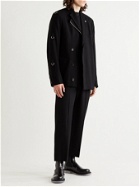 TAKAHIROMIYASHITA THESOLOIST. - Double-Breasted Embellished Layered Wool-Flannel Blazer - Black