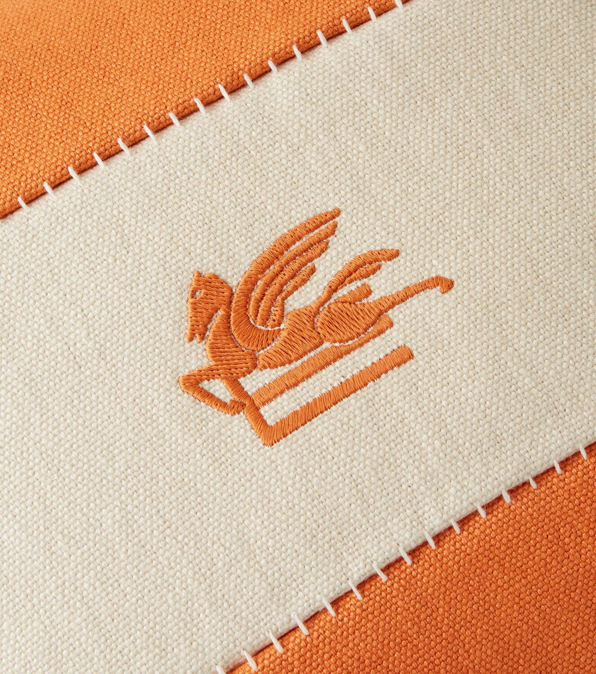 Etro Pegaso embroidered linen cushion