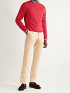 SID MASHBURN - Slim-Fit Garment-Dyed Cotton and Linen-Blend Trousers - Neutrals