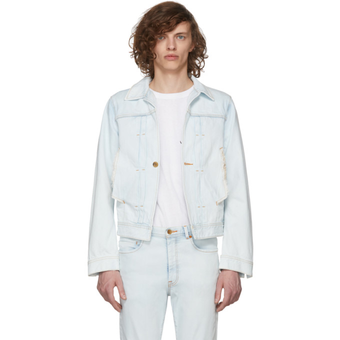Wheir Bobson Blue Denim High Bleach Layered Jacket