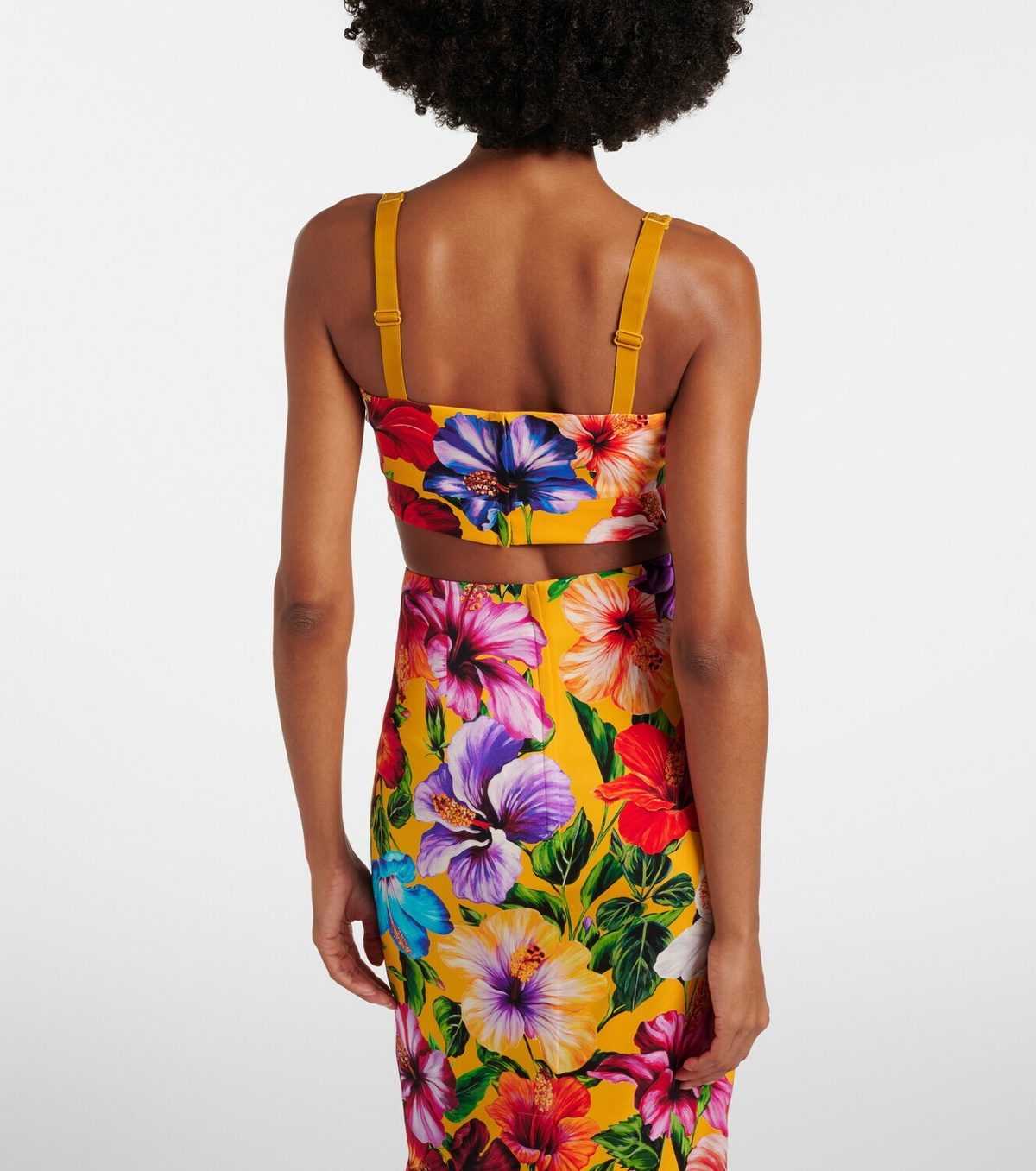 Dolce&Gabbana Floral silk-blend crop top