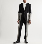 ALEXANDER MCQUEEN - Slim-Fit Panelled Wool-Gabardine and Wool and Mohair-Blend Suit Jacket - Black