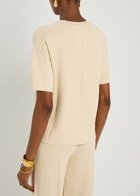 Joseph Crop Tee Viscose Animation Fine-knit T-shirt Cream