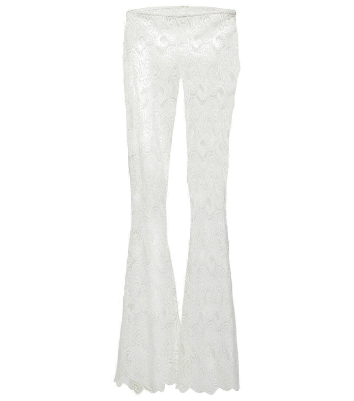 Photo: Dodo Bar Or Scalloped mid-rise bootcut lace pants
