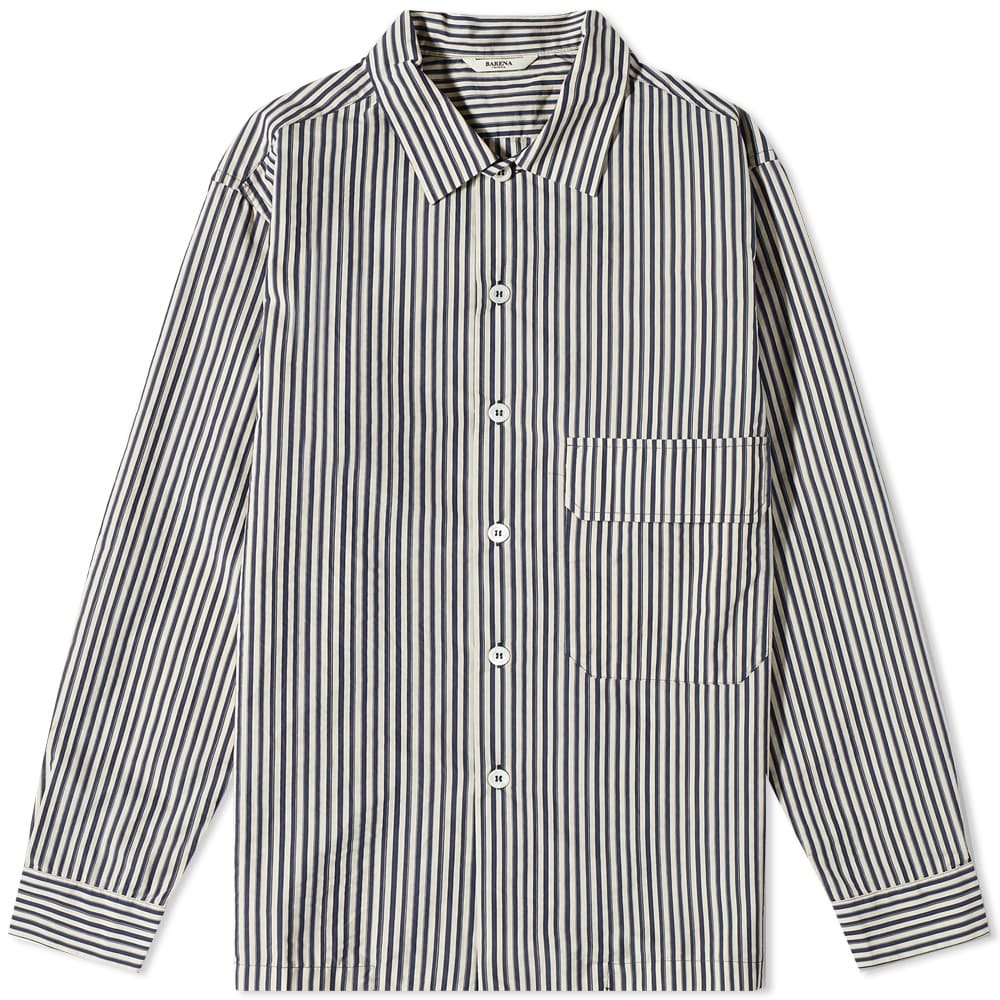 Bars Button-Down Tunic Shirt, Stripe