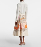 La DoubleJ Ballerina floral cotton midi skirt