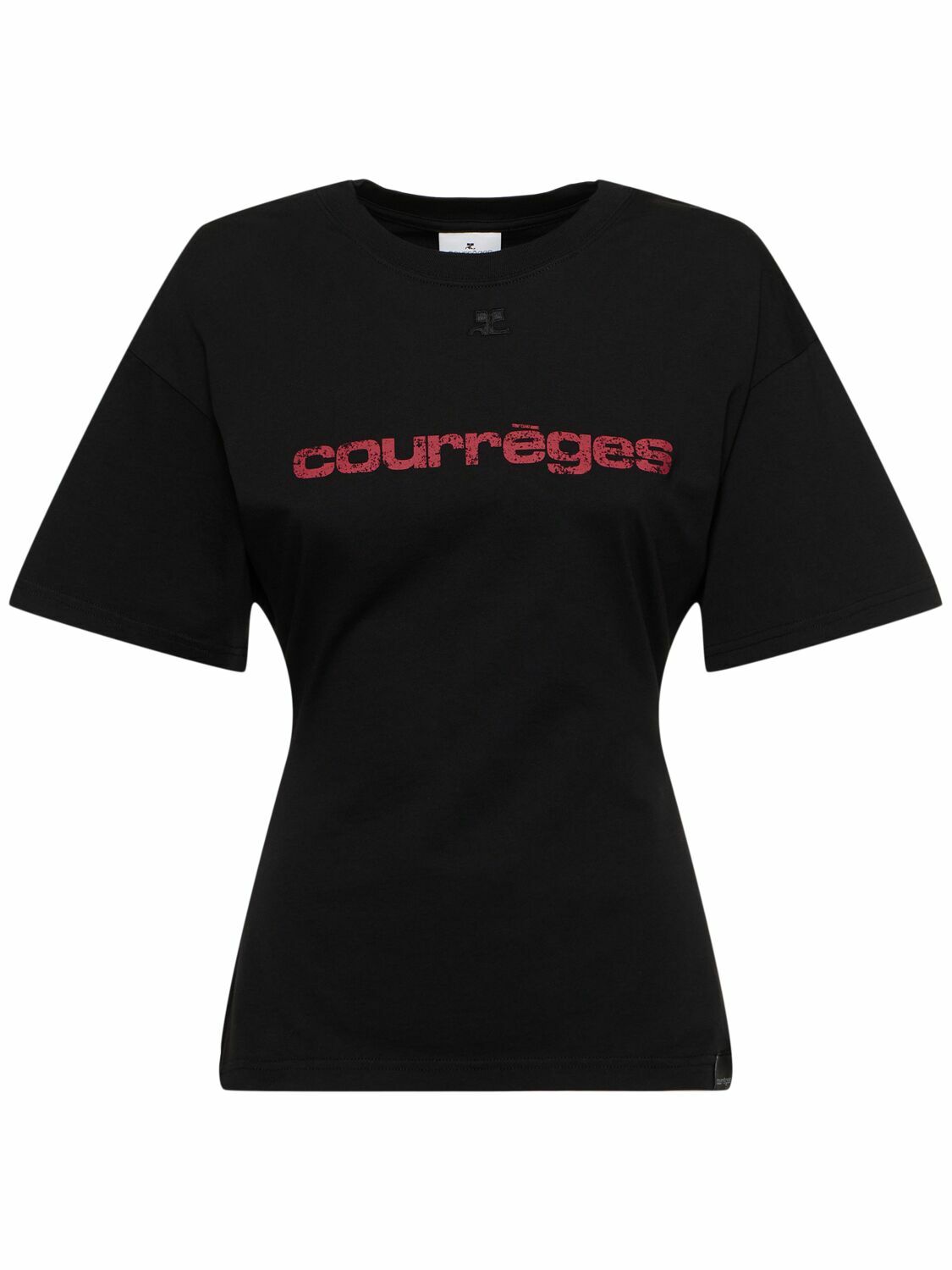 【再入荷】 Courrèges Encore-printed Courreges Black T-shirt Cotton トップス