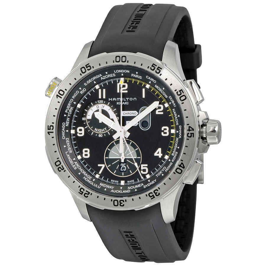 Hamilton Worldtimer Chronograph Black Dial Mens Watch H76714335