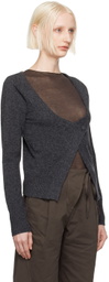 Deiji Studios Gray Asymmetric Knit Cardigan