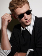 SAINT LAURENT - Double-Bridge Round-Frame Metal Sunglasses - Black
