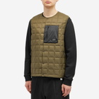 Taion Men's Mountain Crew Neck Light Down Vest in Dark Olive