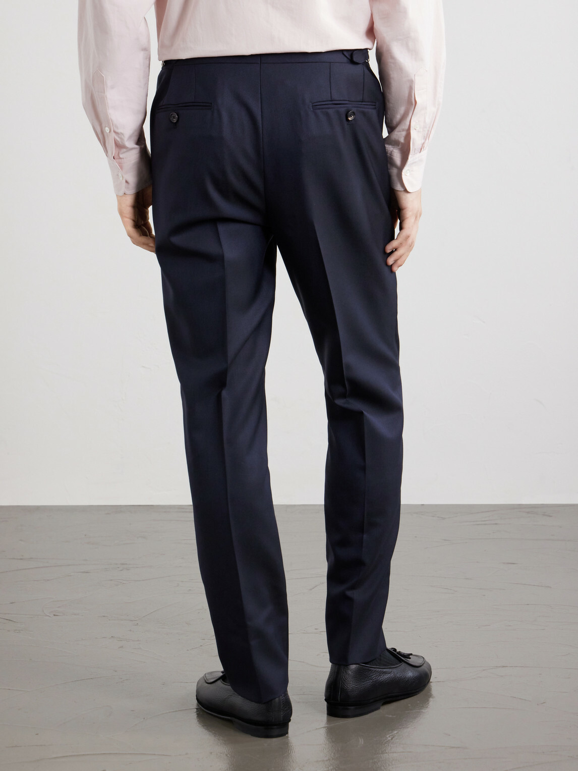 De Petrillo - Tapered Virgin Wool Suit Trousers - Blue