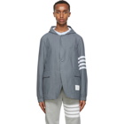 Thom Browne Grey Ripstop Unconstructed 4-Bar Jacket