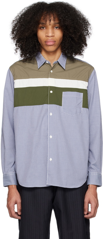 Photo: Comme des Garçons Homme Blue Paneled Shirt