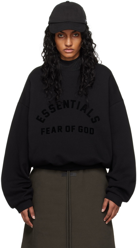 Photo: Fear of God ESSENTIALS Black Bonded Hoodie