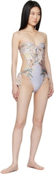ZIMMERMANN Blue Wylie Scarf Tie Swimsuit