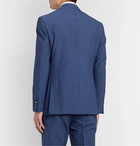 Canali - Kei Slim-Fit Checked Wool-Blend Seersucker Suit Jacket - Blue