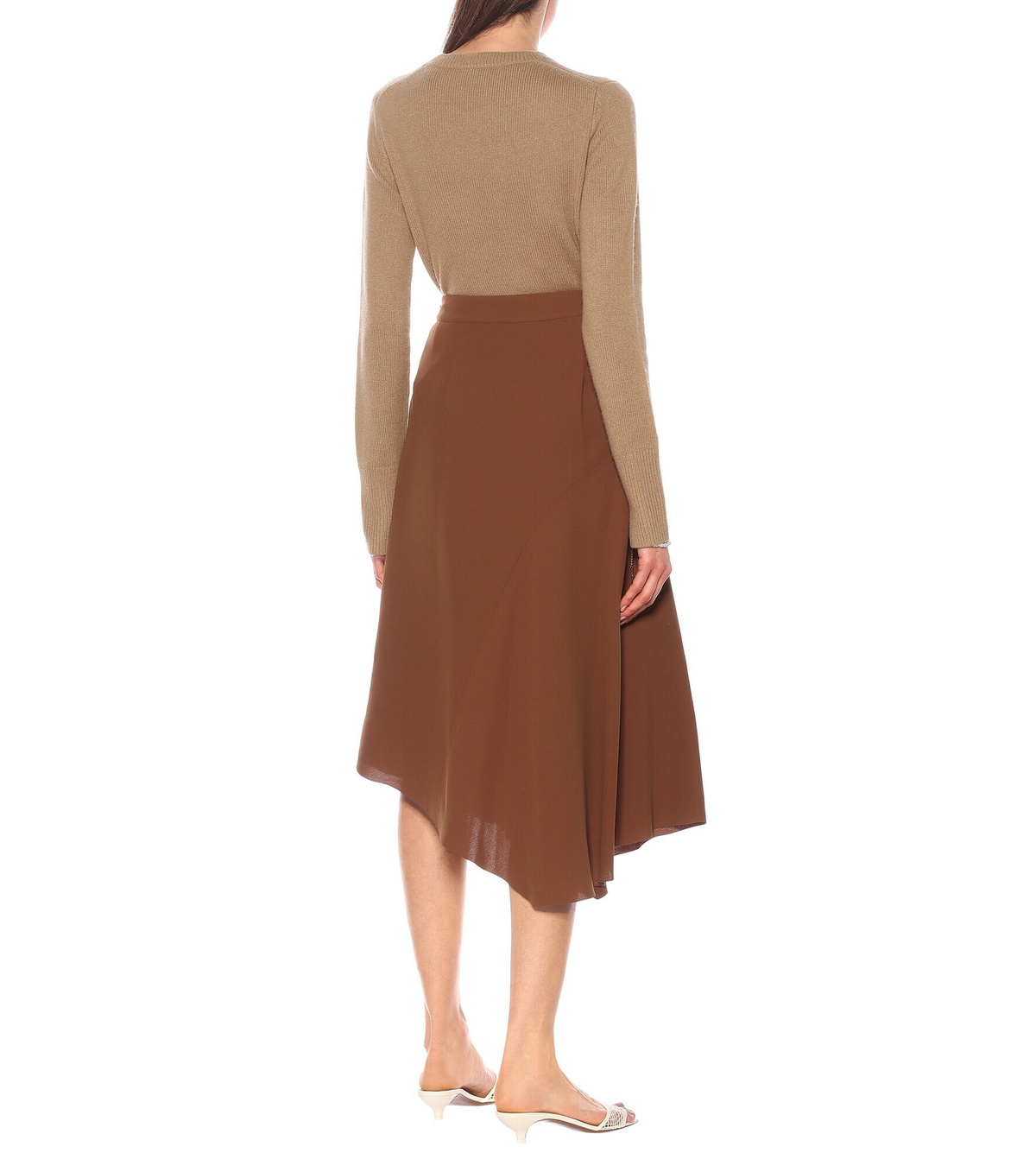 Vince Skirt Vince - Women's Crepe A-Line Midi-Skirt High Waisted Skirt-581458
