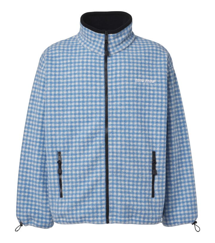 Photo: Miu Miu Gingham fleece jacket