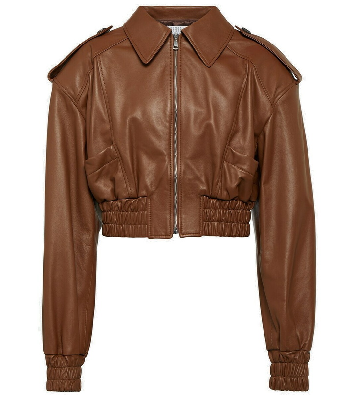 Photo: Giuseppe di Morabito Cropped leather bomber jacket