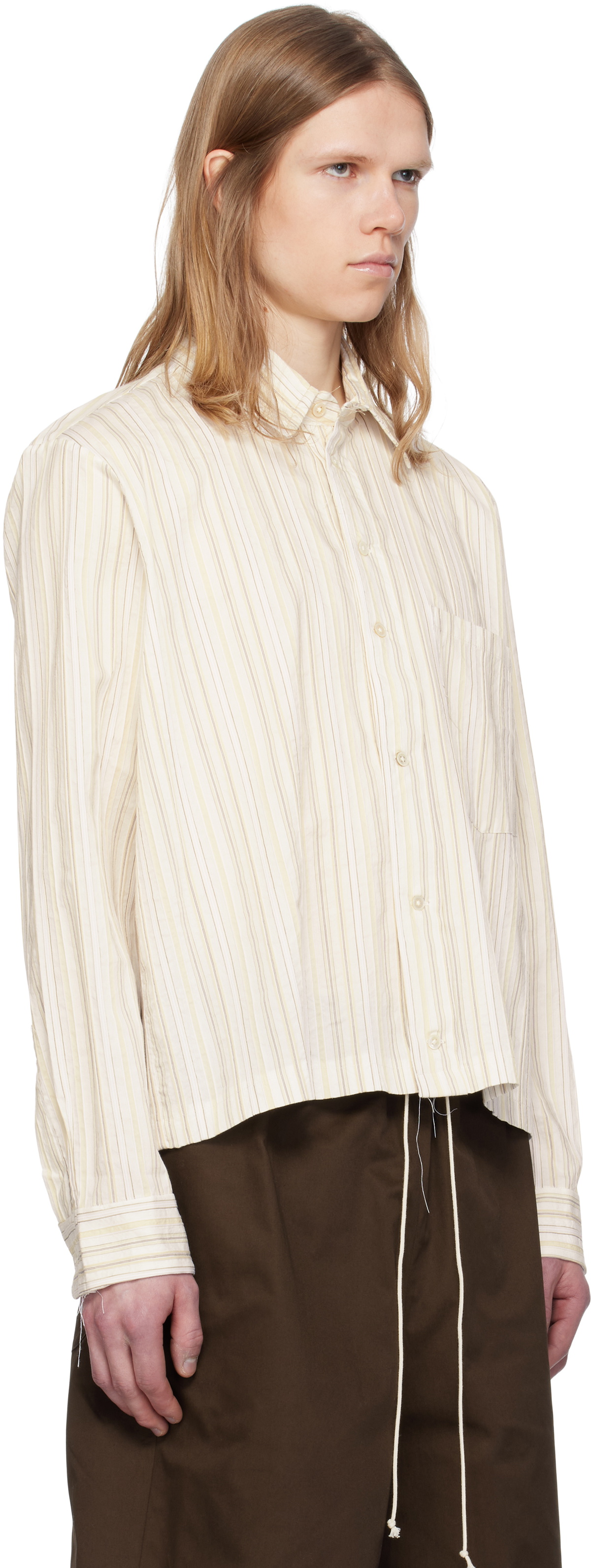 Camiel Fortgens Beige & White Basic Shirt