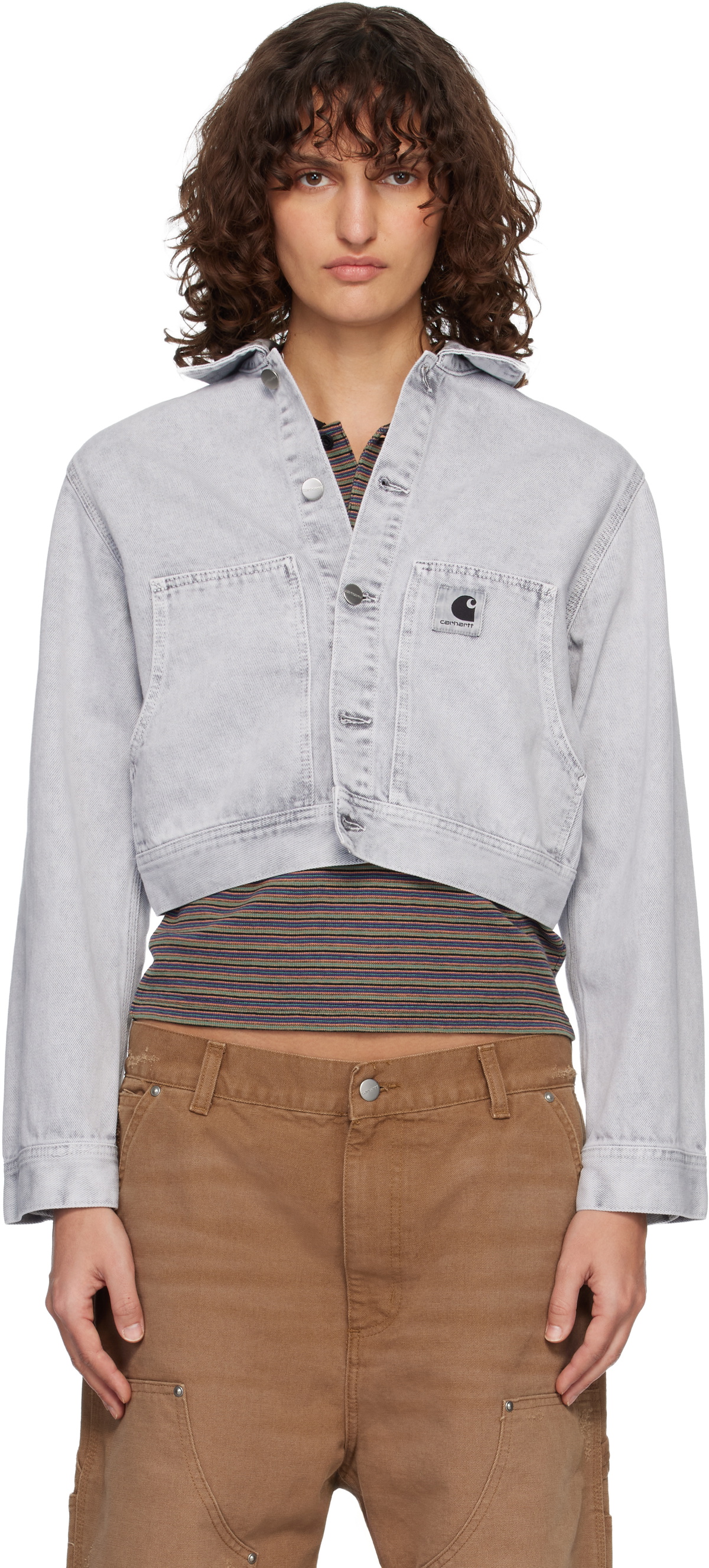 Carhartt Work In Progress Gray Arca Denim Jacket