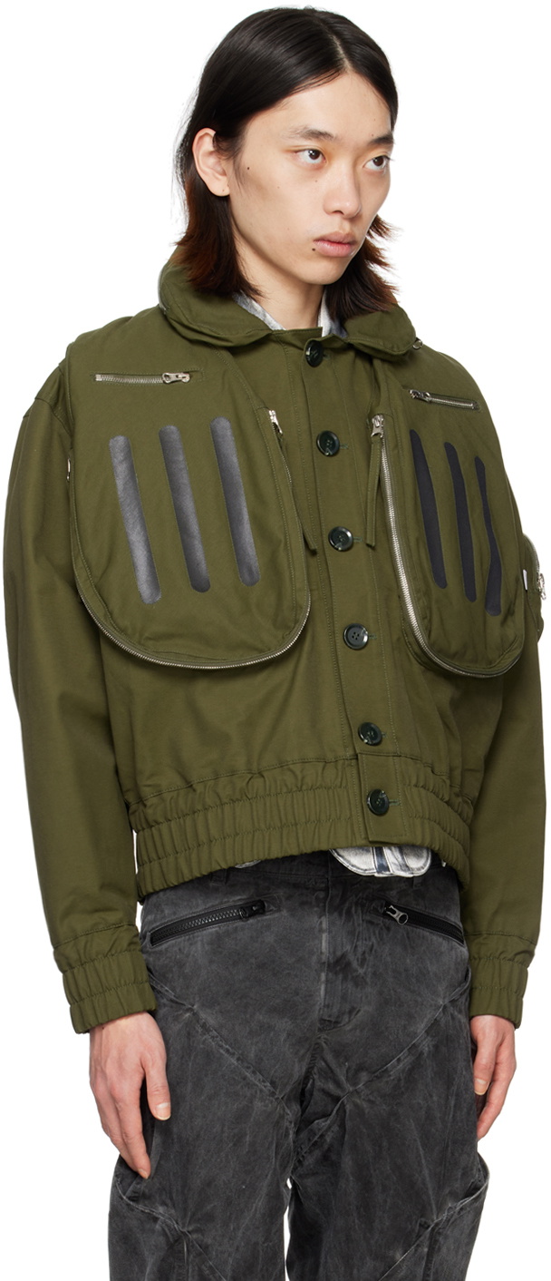Juntae Kim Khaki Doublet Kapok Bomber Jacket