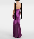 Nina Ricci Gathered satin maxi dress