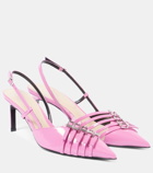 Gucci Seraphine patent leather slingback pumps