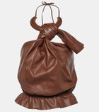 Johanna Ortiz Gathered halterneck leather top