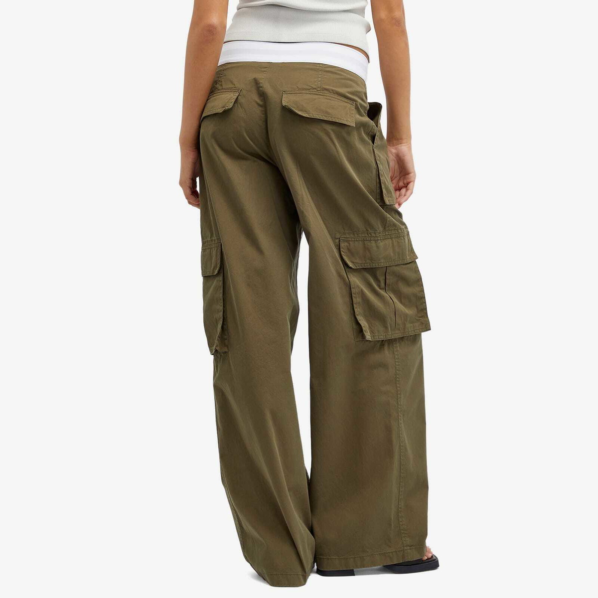 Alexander Wang Women's Mid Rise Cargo Rave Pants in Army