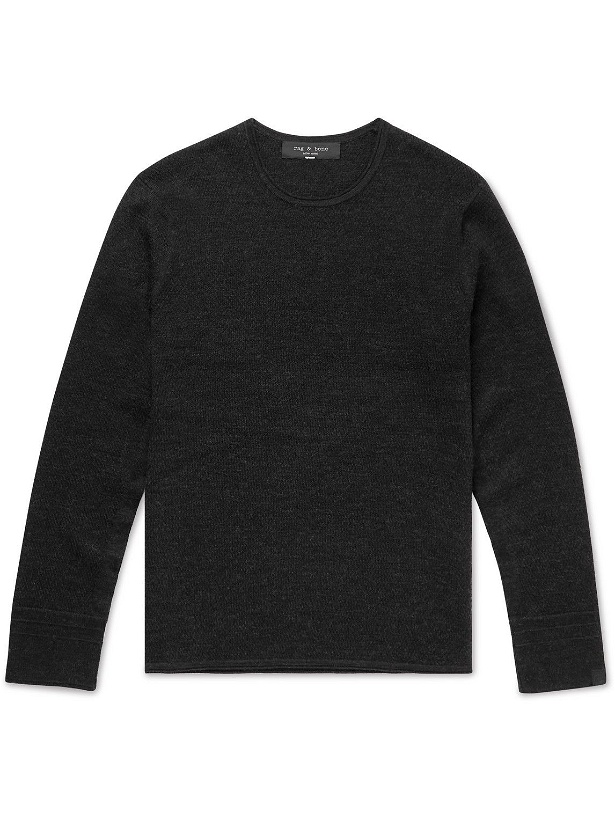 Photo: Rag & Bone - Collin Wool-Piqué Sweater - Black