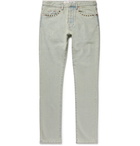 Valentino - Slim-Fit Studded Distressed Denim Jeans - Men - Light denim