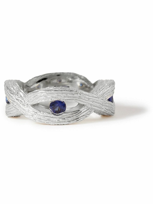 Photo: Bleue Burnham - Stem Sterling Silver Sapphire Ring - Silver