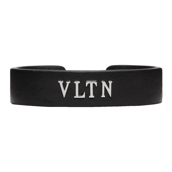 Photo: Valentino Black Valentino Garavani Leather Cuff Bracelet