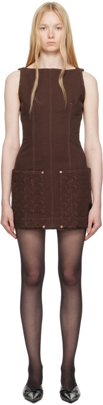 Photo: Marine Serre Brown Moon Jacquard Twill Minidress