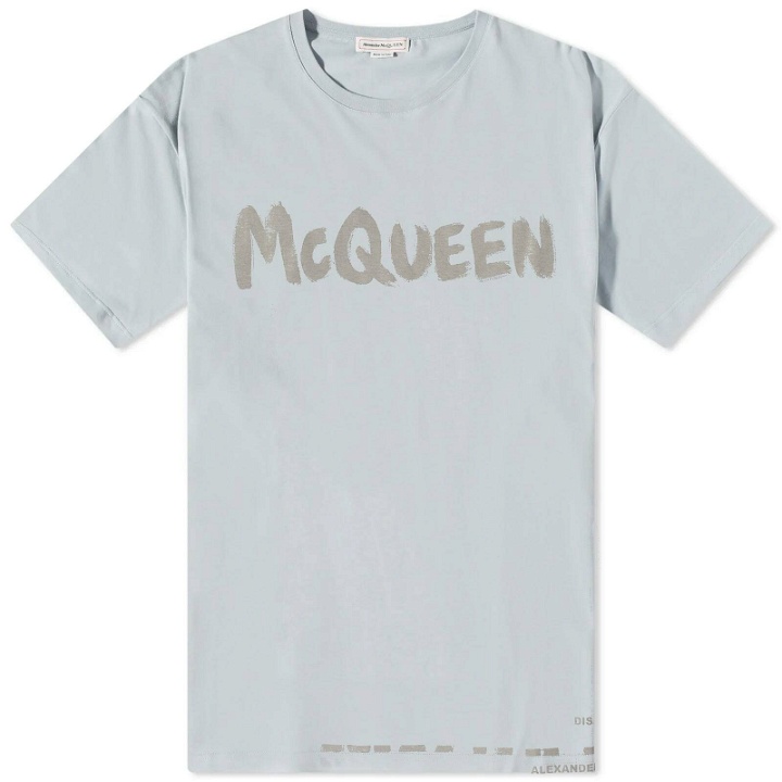 Photo: Alexander McQueen Men's Graffiti Logo T-Shirt in Dove Grey/Mix