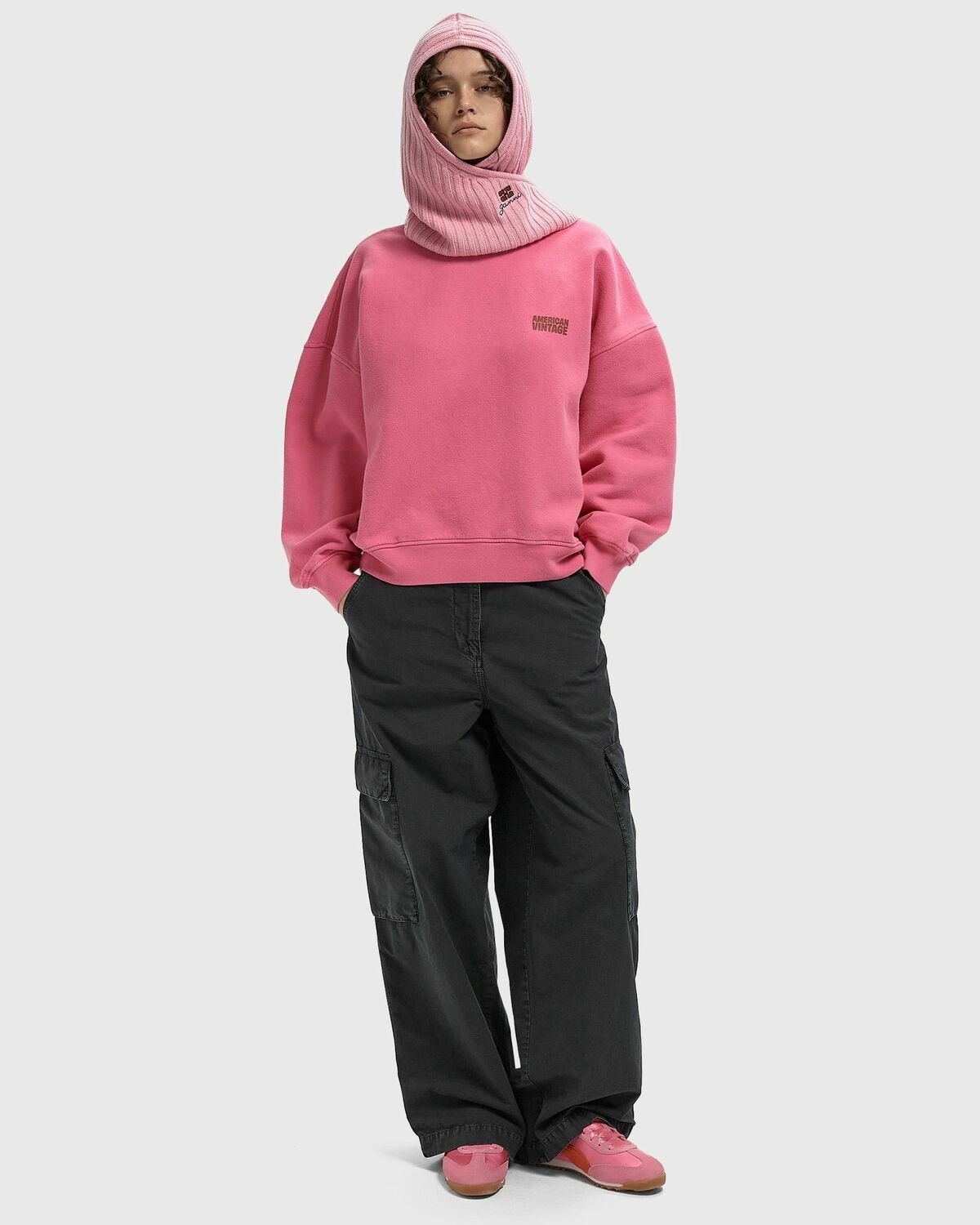 American Vintage PLIZZY pink Womens Sweatshirt