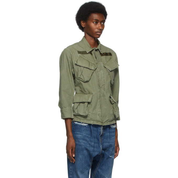 R13 Green Shrunken Army Jacket R13