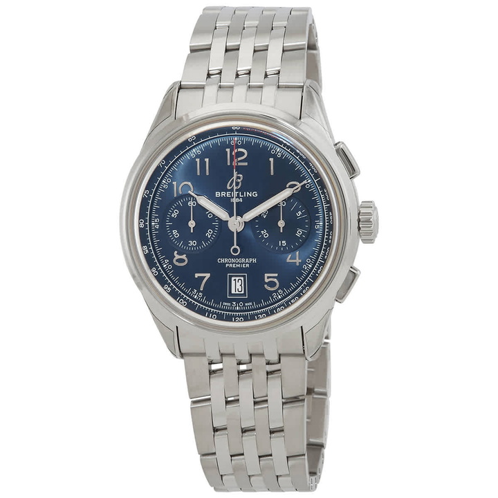 Photo: Breitling Premier B01 Chronograph 42 Automatic Chronometer Blue Dial Unisex Watch AB0145171C1A1