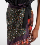 Dries Van Noten Scarfy printed silk wrap skirt