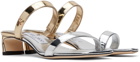 Jimmy Choo Silver & Gold Kyda 35 Heeled Sandals