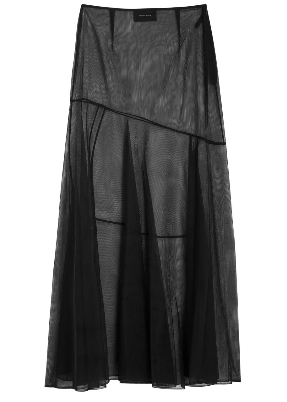 Simone Rocha Sheer Tulle Maxi Skirt Black Simone Rocha