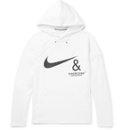Nike - Undercover Logo-Print Mesh-Panelled Jersey Hoodie - White