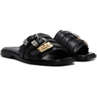 GANNI Black Sue Triple Flat Sandals